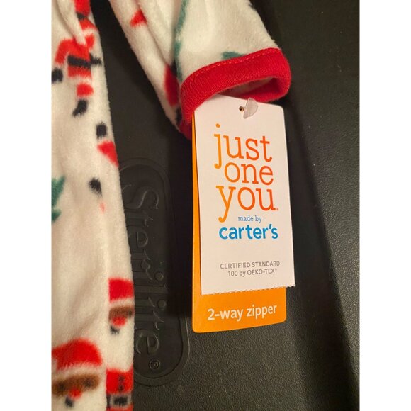 Carter's First Christmas Newborn Baby African American Santa Footed Sleeper - Picture 9 of 11